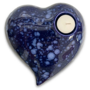 Heart with candle blue