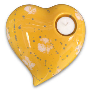 Heart with candle yellow