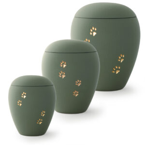 Green with golden paw-relief